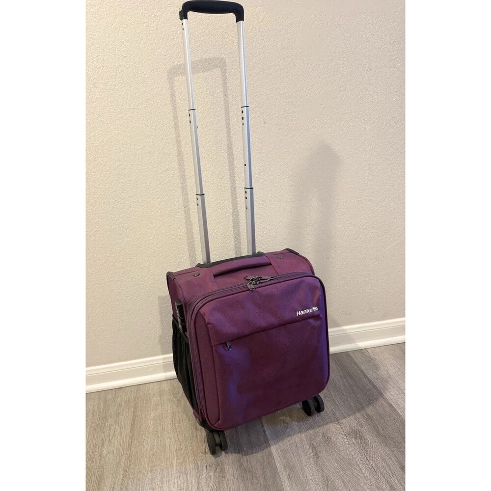 Hanke 16” Underseat Carry-On Luggage Small Softside Suitcase with Wheels Purple